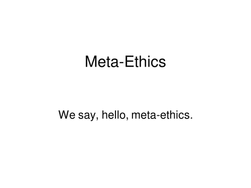 Meta Ethics Teaching Resources