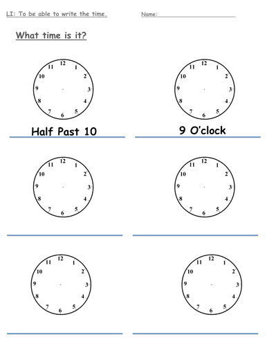 Time - Planning and resorces for a week on time | Teaching Resources