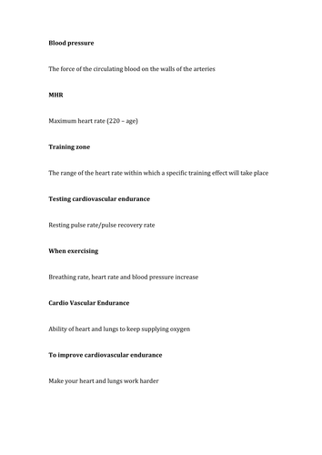 The cardiovascular and circulatory system activities | Teaching Resources