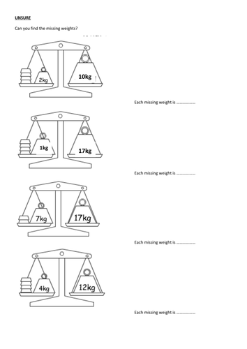 Solving Equations Balancing Scales | Teaching Resources