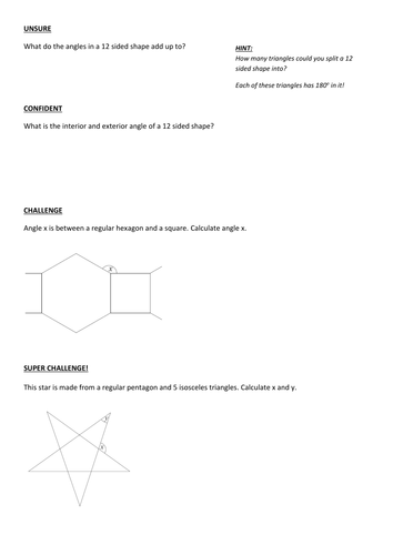 Angles in Polygons | Teaching Resources