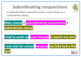 conjunctions subordinating conjunction