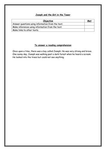 Comprehension - Year 2/3