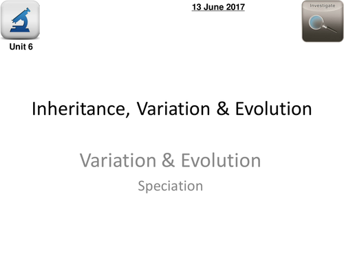 AQA Biology 4.6  –  L13 Speciation