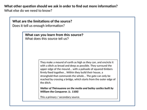 Motte and Bailey Castle Source Analysis Activity