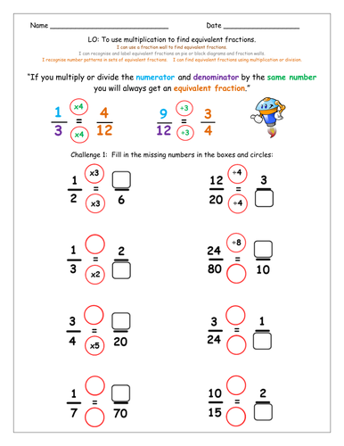 KS2 Y4 Equivalent Fractions. Presentations and differentiated ...