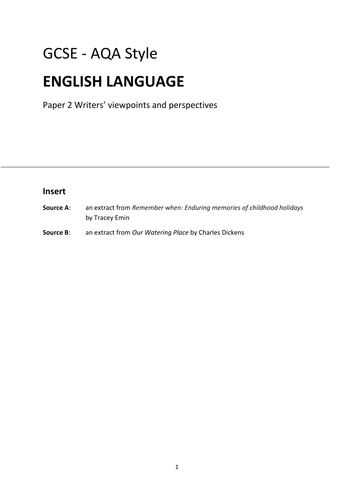 GCSE English Language Revision | Teaching Resources