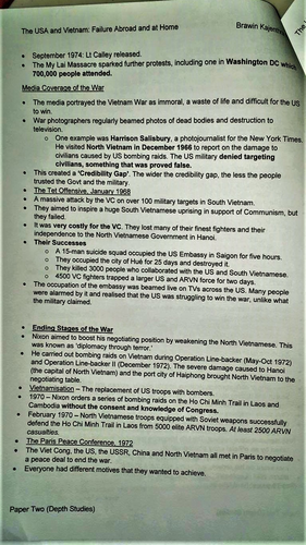AQA GCSE History 1954-75 Vietnam War History Resources | Teaching Resources
