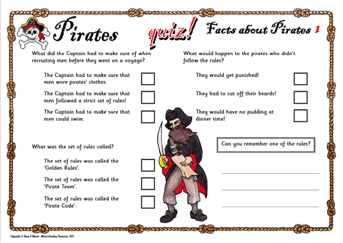 Pirates - Worksheets | Teaching Resources
