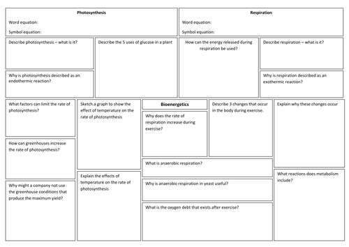 B4 - Bioenergetics revision broadsheet