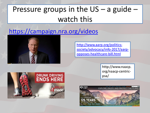 AQA Gov 3a - Different Types of pressure groups | Teaching Resources