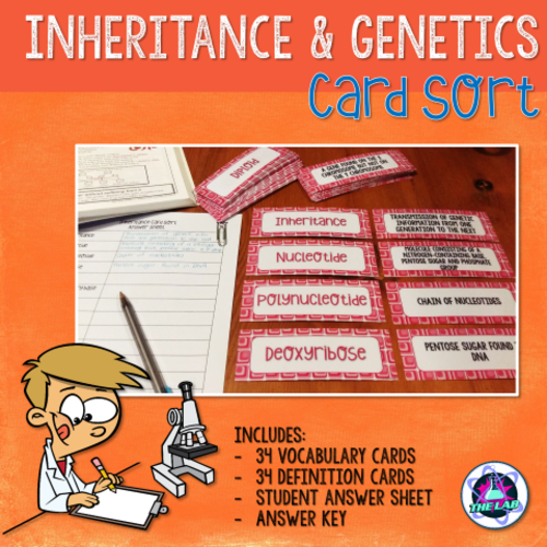 Inheritance & Genetics Vocabulary Card Sort