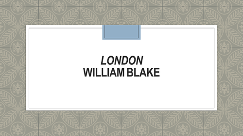 'London' by William Blake