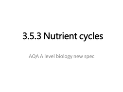 5.4 Nutrient cycles powerpoint / revision / flashcards / posters | A