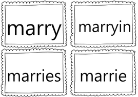 KS1 - Flashcards - Adding Suffix to words ending in y - New Curriculum