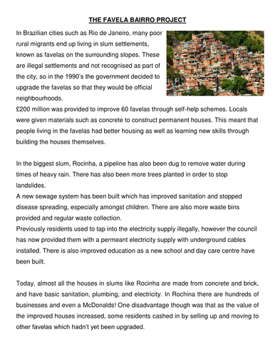 AQA Geography GCSE new specification - The urban world and Rio fully ...