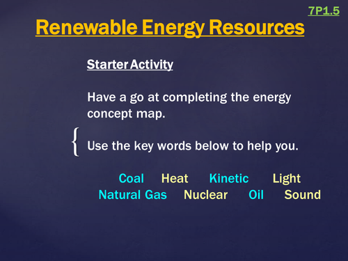 Year 7 Energy Teaching Resources