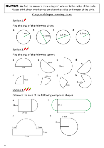 Area of shapes involving circles | Teaching Resources