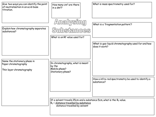 New AQA Testing Substance Revision Mat with Answers