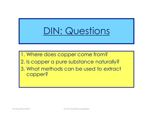 New AQA Pure Substances Extension Practical