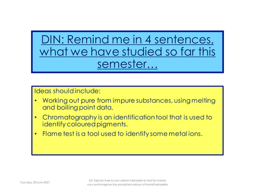 New AQA Metal Hydroxides 2 lessons