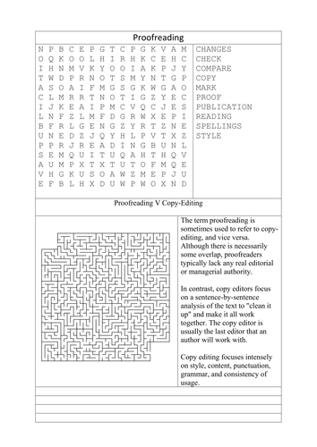 proofreading activity ks3