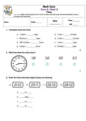 Math Quiz: Time