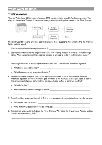 New AQA Waste Water Treatment | Teaching Resources