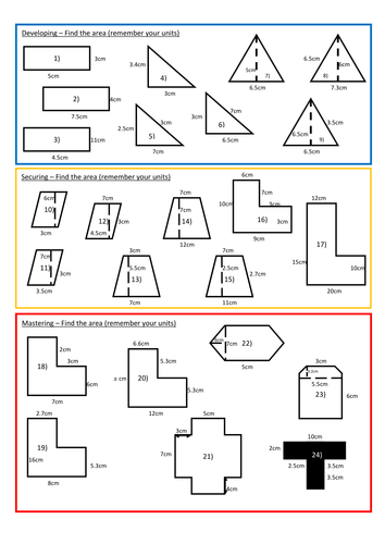 Area of 2D shapes and Compound Shapes | Teaching Resources