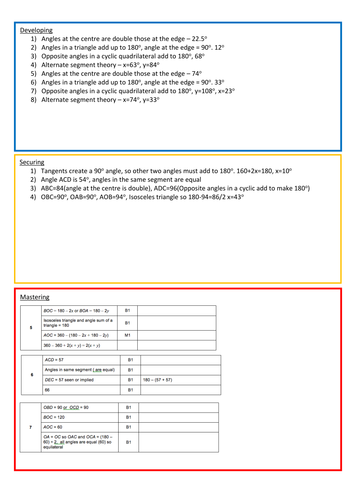 Circle Theorems Worksheet with Answers | Teaching Resources