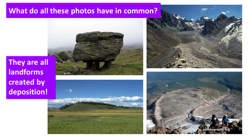 Glacial landforms created by deposition