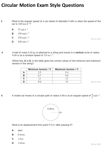 Circular Motion A-level Physics: Presentation, Worksheets and Game