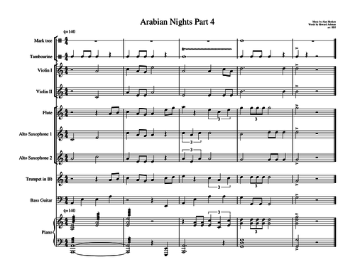 Aladdin Jr Orchestral arrangements | Teaching Resources
