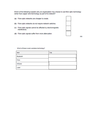 OCR Cambridge Technical in IT - Unit 1 - 1.4 - Connectivity Methods