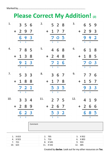 Mental Maths Workout Addition Teaching Resources