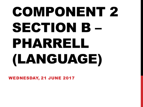 EDUQAS GCSE Media Studies. Component 2 Section B: Pharrell Williams