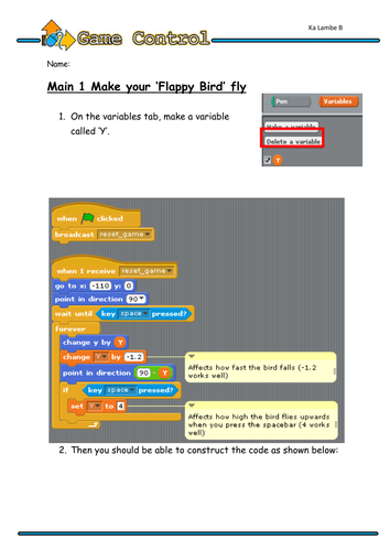 Y8 Game Control Programming - Scratch Project - Flappy Bird Part 2