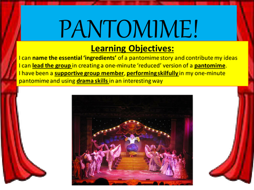 KS3 Drama - Pantomime - Lesson 1 | Teaching Resources