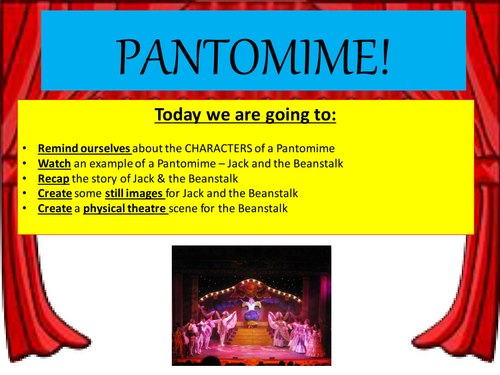 KS3 Drama (SEN Differentiated) Pantomime - Lesson 3