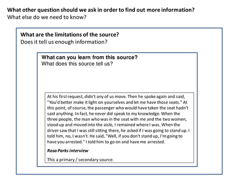 Rosa Parks Source Analysis Activity