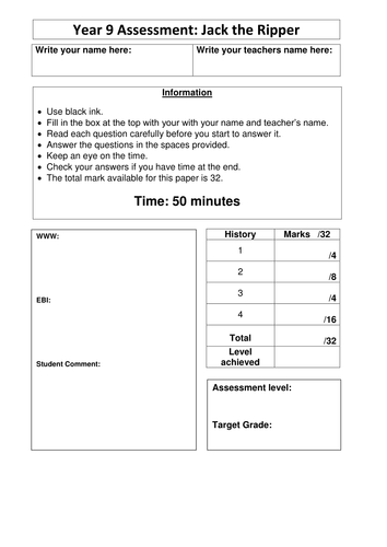 Jack the Ripper Assessment