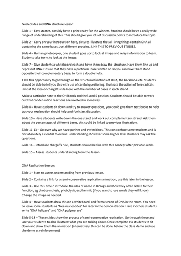 DNA Structure and replication topic. A level Biology, AQA 7401/7402