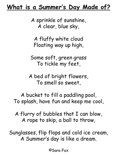 Summer Poems for Key Stage 1 | Teaching Resources