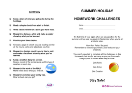 summer holiday homework meaning