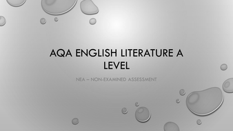 aqa nea coursework english literature