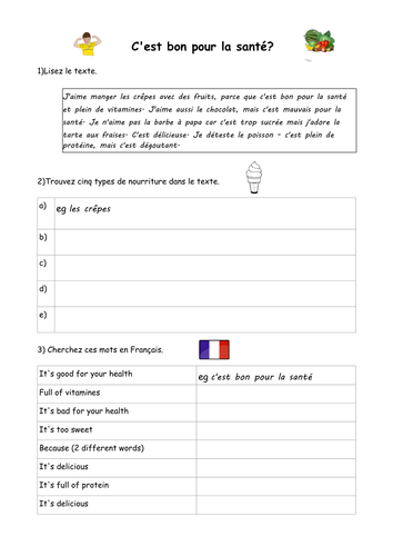 Healthy eating worksheet | Teaching Resources