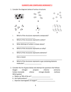 ELEMENT AND COMPOUND WORKSHEET | Teaching Resources