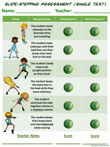 Pe Assessment Series Slide Stepping 4 Versions Teaching Resources 6815