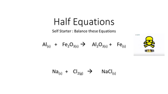 Half reaction equations image