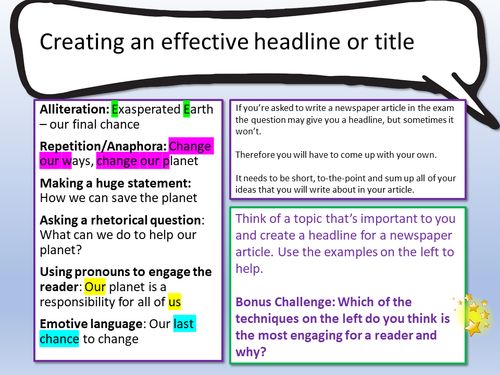 Newspaper Article Writing Teaching Resources